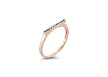 Gemstone Rose Gold Plated Dainty Bar Ring